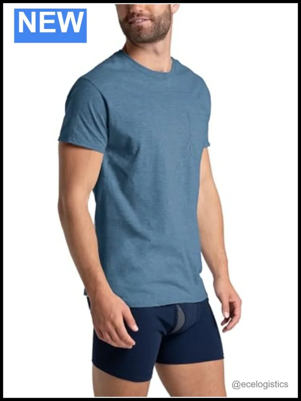 Men's Pack of 3 Short Sleeve Pocket T-Shirts, Moisture Wicking Undershirts, Tag